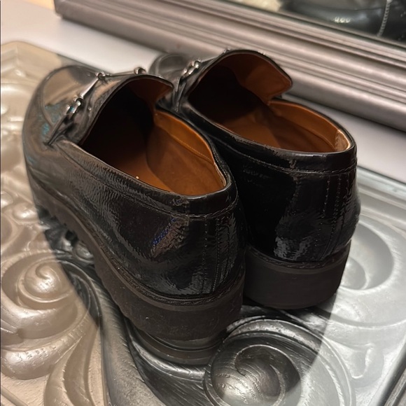 Franco Sarto Cason Womens 9.5 M Black Patent Loafers Sleek Slip-On Work Shoes - Picture 7 of 10